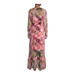 Johnny Was Carina Floral Silk Maxi Dress Size Small